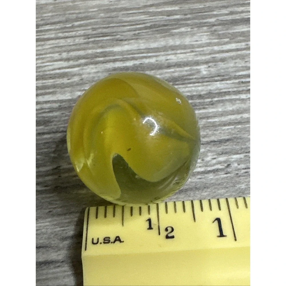 VTG Early Machine Made Marble Clear Yellow Birdcage‎